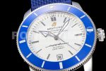 Breitling SuperOcean Heritage ii 42mm SS GF 1:1 Best Edition White Dial Blue Bezel on Blue Rubber Strap A2824 Super Clone Watch V2 - Image 5