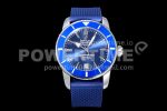Breitling SuperOcean Heritage ii 42mm SS GF 1:1 Best Edition Blue Dial Blue Bezel on Blue Rubber Strap A2824 Super Clone Watch V2