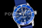 Breitling SuperOcean Heritage ii 42mm SS GF 1:1 Best Edition Blue Dial Blue Bezel on Blue Rubber Strap A2824 Super Clone Watch V2 - Image 2