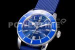 Breitling SuperOcean Heritage ii 42mm SS GF 1:1 Best Edition Blue Dial Blue Bezel on Blue Rubber Strap A2824 Super Clone Watch V2 - Image 3