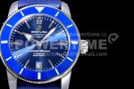 Breitling SuperOcean Heritage ii 42mm SS GF 1:1 Best Edition Blue Dial Blue Bezel on Blue Rubber Strap A2824 Super Clone Watch V2 - Image 4
