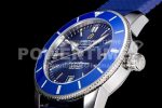 Breitling SuperOcean Heritage ii 42mm SS GF 1:1 Best Edition Blue Dial Blue Bezel on Blue Rubber Strap A2824 Super Clone Watch V2 - Image 6