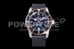 Breitling SuperOcean Heritage ii 42mm SS/RG GF 1:1 Best Edition Black Dial Black Bezel on Black Rubber Strap A2824 Super Clone Watch V2