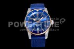 Breitling SuperOcean Heritage ii 42mm SS/RG GF 1:1 Best Edition Blue Dial on Blue Rubber Strap A2824 Super Clone Watch V2