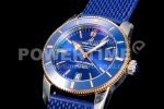 Breitling SuperOcean Heritage ii 42mm SS/RG GF 1:1 Best Edition Blue Dial on Blue Rubber Strap A2824 Super Clone Watch V2 - Image 3