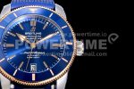 Breitling SuperOcean Heritage ii 42mm SS/RG GF 1:1 Best Edition Blue Dial on Blue Rubber Strap A2824 Super Clone Watch V2 - Image 4