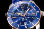 Breitling SuperOcean Heritage ii 42mm SS/RG GF 1:1 Best Edition Blue Dial on Blue Rubber Strap A2824 Super Clone Watch V2 - Image 5