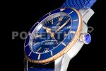 Breitling SuperOcean Heritage ii 42mm SS/RG GF 1:1 Best Edition Blue Dial on Blue Rubber Strap A2824 Super Clone Watch V2 - Image 6