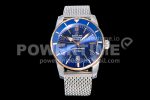 Breitling SuperOcean Heritage ii 42mm SS/RG GF 1:1 Best Edition Blue Dial on SS Mesh Bracelet A2824 Super Clone Watch V2