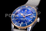 Breitling SuperOcean Heritage ii 42mm SS/RG GF 1:1 Best Edition Blue Dial on SS Mesh Bracelet A2824 Super Clone Watch V2 - Image 3