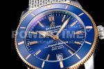 Breitling SuperOcean Heritage ii 42mm SS/RG GF 1:1 Best Edition Blue Dial on SS Mesh Bracelet A2824 Super Clone Watch V2 - Image 5