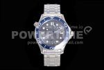 Omega Seamaster Diver 300M SS Blue Ceramic Bezel HRF 1:1 Best Edition Gray Dial on SS Bracelet A2824 Super Clone Watch