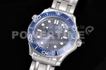 Omega Seamaster Diver 300M SS Blue Ceramic Bezel HRF 1:1 Best Edition Gray Dial on SS Bracelet A2824 Super Clone Watch - Image 3