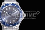 Omega Seamaster Diver 300M SS Blue Ceramic Bezel HRF 1:1 Best Edition Gray Dial on SS Bracelet A2824 Super Clone Watch - Image 4