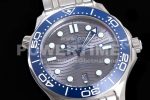 Omega Seamaster Diver 300M SS Blue Ceramic Bezel HRF 1:1 Best Edition Gray Dial on SS Bracelet A2824 Super Clone Watch - Image 5