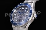 Omega Seamaster Diver 300M SS Blue Ceramic Bezel HRF 1:1 Best Edition Gray Dial on SS Bracelet A2824 Super Clone Watch - Image 6