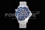 Omega Seamaster Diver 300M ZF 1:1 Best Edition Blue Ceramic Blue Dial on SS Bracelet A8800 Super Clone Watch