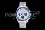 Omega Speedmaster SS Blue Snoopy OMF 1:1 Best Edition White Dial on New SS Bracelet Manual Winding Chrono Movement Super Clone Watch
