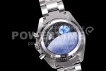 Omega Speedmaster SS Blue Snoopy OMF 1:1 Best Edition White Dial on New SS Bracelet Manual Winding Chrono Movement Super Clone Watch - Image 7