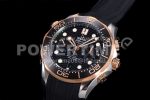 Omega Seamaster 300M Chrono SS/RG OMF 1:1 Best Edition Black Dial on Black Rubber Strap A9900 Super Clone Watch - Image 3