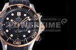 Omega Seamaster 300M Chrono SS/RG OMF 1:1 Best Edition Black Dial on Black Rubber Strap A9900 Super Clone Watch - Image 4