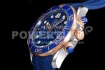 Omega Seamaster 300M Chrono SS/YG OMF 1:1 Best Edition Blue Dial on Blue Rubber Strap A9900 Super Clone Watch - Image 6