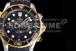 Omega Seamaster 300M Chrono SS/YG OMF 1:1 Best Edition Black Dial on Black Rubber Strap A9900 Super Clone Watch - Image 4