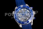 Omega Seamaster 300M Chrono SS OMF 1:1 Best Edition Gray Dial on Blue Rubber Strap A9900 Super Clone Watch - Image 3