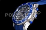Omega Seamaster 300M Chrono SS OMF 1:1 Best Edition Gray Dial on Blue Rubber Strap A9900 Super Clone Watch - Image 6