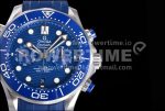 Omega Seamaster 300M Chrono SS OMF 1:1 Best Edition Blue Dial on Blue Rubber Strap A9900 Super Clone Watch - Image 4