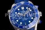 Omega Seamaster 300M Chrono SS OMF 1:1 Best Edition Blue Dial on Blue Rubber Strap A9900 Super Clone Watch - Image 5