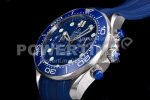 Omega Seamaster 300M Chrono SS OMF 1:1 Best Edition Blue Dial on Blue Rubber Strap A9900 Super Clone Watch - Image 6