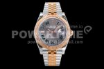 Rolex DateJust 41 126331 VSF 1:1 Best Edition 904L Steel Gray Dial Green Roman Marker on SS/RG Jubilee Bracelet SA3235 Super Clone Watch