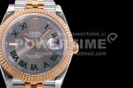 Rolex DateJust 41 126331 VSF 1:1 Best Edition 904L Steel Gray Dial Green Roman Marker on SS/RG Jubilee Bracelet SA3235 Super Clone Watch - Image 4