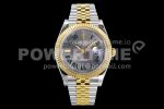 Rolex DateJust 41 126333 DIWF 1:1 Best Edition 904L Steel Gray Dial Green Roman Marker on SS/YG Jubilee Bracelet SA3235 Super Clone Watch
