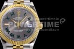 Rolex DateJust 41 126333 DIWF 1:1 Best Edition 904L Steel Gray Dial Green Roman Marker on SS/YG Jubilee Bracelet SA3235 Super Clone Watch - Image 4