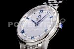 Omega De Ville SS GPF 1:1 Best Edition Silver Dial Blue Markers on SS Bracelet A2824 Super Clone Watch V3 - Image 6