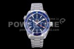 Omega Planet Ocean 600M Co-Axial GMT 43.5mm VSF 1:1 Best Edition Blue Dial Blue Ceramic Bezel on SS Bracelet A8605 Super Clone Watch