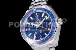 Omega Planet Ocean 600M Co-Axial GMT 43.5mm VSF 1:1 Best Edition Blue Dial Blue Ceramic Bezel on SS Bracelet A8605 Super Clone Watch - Image 5