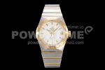 Omega Constellation Ladies SS/YG 28mm AF 1:1 Best Edition White Textured Dial on SS/YG Bracelet ETA Quartz Super Clone Watch