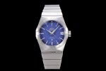 Omega Constellation 38mm SS VSF 1:1 Best Edition Blue Textured Dial on SS Bracelet A8500 Super Clone