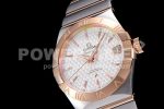 Omega Constellation Ladies SS/RG 28mm AF 1:1 Best Edition White Texuted Dial on SS/RG Bracelet ETA Quartz Super Clone Watch - Image 4