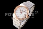 Omega Constellation Ladies SS/RG 28mm AF 1:1 Best Edition White Texuted Dial on SS/RG Bracelet ETA Quartz Super Clone Watch - Image 3