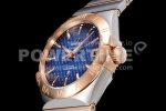 Omega Constellation 38mm SS/RG VSF 1:1 Best Edition Blue Textured Dial on SS/RG Bracelet A8500 Super Clone Watch - Image 4