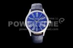 Omega De Ville Tresor Quartz 36mm Ladies SS Blue Dial on Blue Leather Strap Ronda Quartz Super Clone Watch