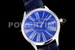 Omega De Ville Tresor Quartz 36mm Ladies SS Blue Dial on Blue Leather Strap Ronda Quartz Super Clone Watch - Image 2