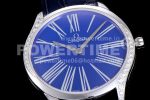 Omega De Ville Tresor Quartz 36mm Ladies SS Blue Dial on Blue Leather Strap Ronda Quartz Super Clone Watch - Image 5