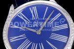 Omega De Ville Tresor Quartz 36mm Ladies SS Blue Dial on Blue Leather Strap Ronda Quartz Super Clone Watch - Image 6