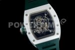 Richard Mille RM055 Real White Ceramic KVF Best Edition Skeleton Dial Green Inner on Green Rubber Strap MIYOTA8215 Super Clone Watch - Image 7