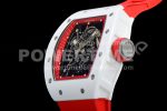 Richard Mille RM055 White Ceramic KVF Best Edition Skeleton Dial Red on Red Rubber Strap MIYOTA8215 Super Clone Watch V3 - Image 6